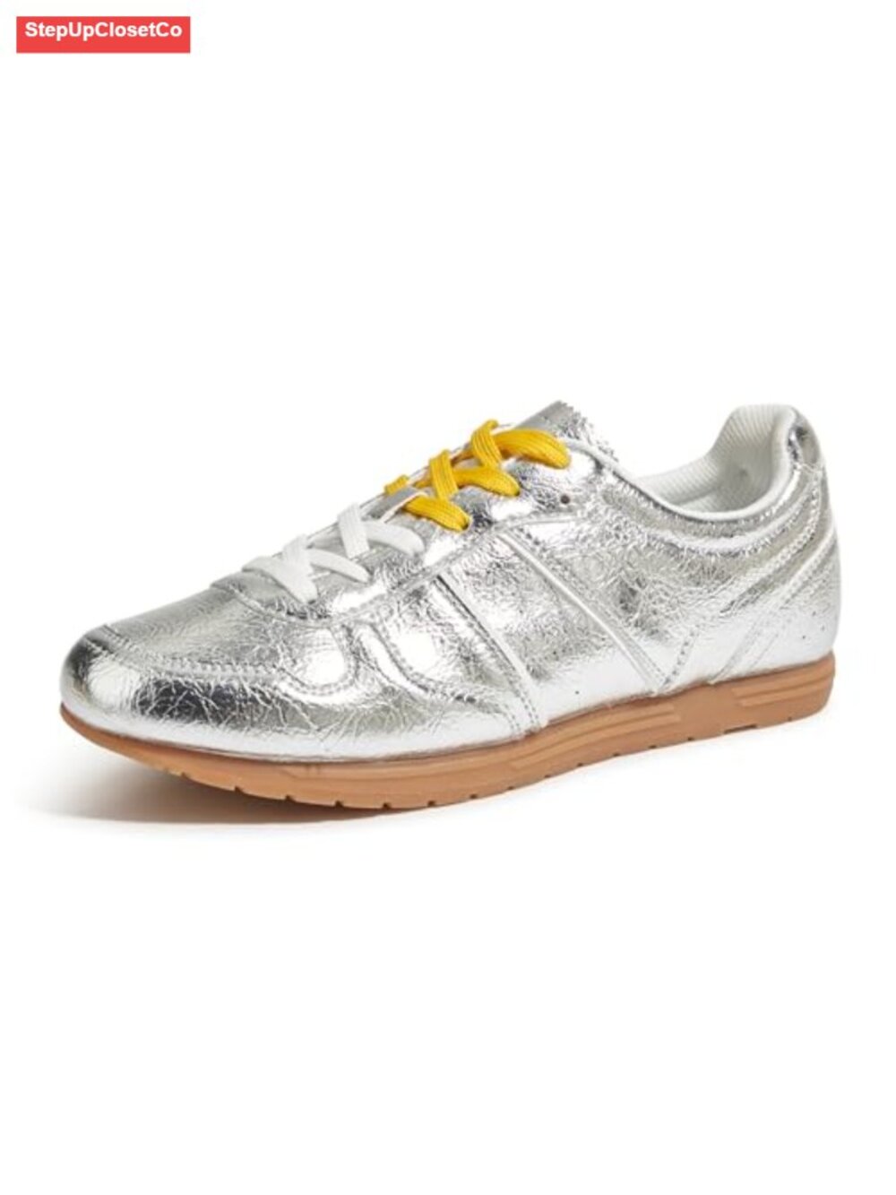 Women's Casual Fashion Sneakers PU Upper Low Top Walking Shoes Lace Up Retro